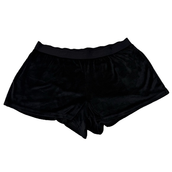Black Velour Juicy Rhinestone Lounge Shorts Y2K Low Rise Booty Shorts - Picture 2 of 6
